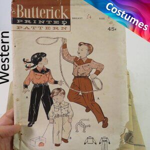 Butterick 6328 sewing pattern kids size 6 Western Shirt & Pants